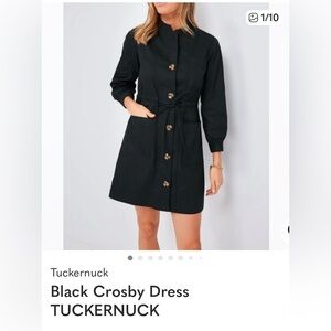 Tuckernuck Black Carson Dress Pockets Tie Waist Buttons S Worn Once